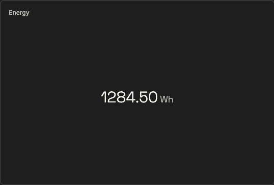 Large numeric value readout showing 1284.50 Wh extracted from a JSON payload