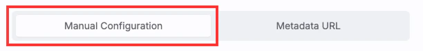 Screenshot showing where to select Manual Configuration.