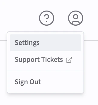 A gray user settings icon, like the head and shoulders of a blank model