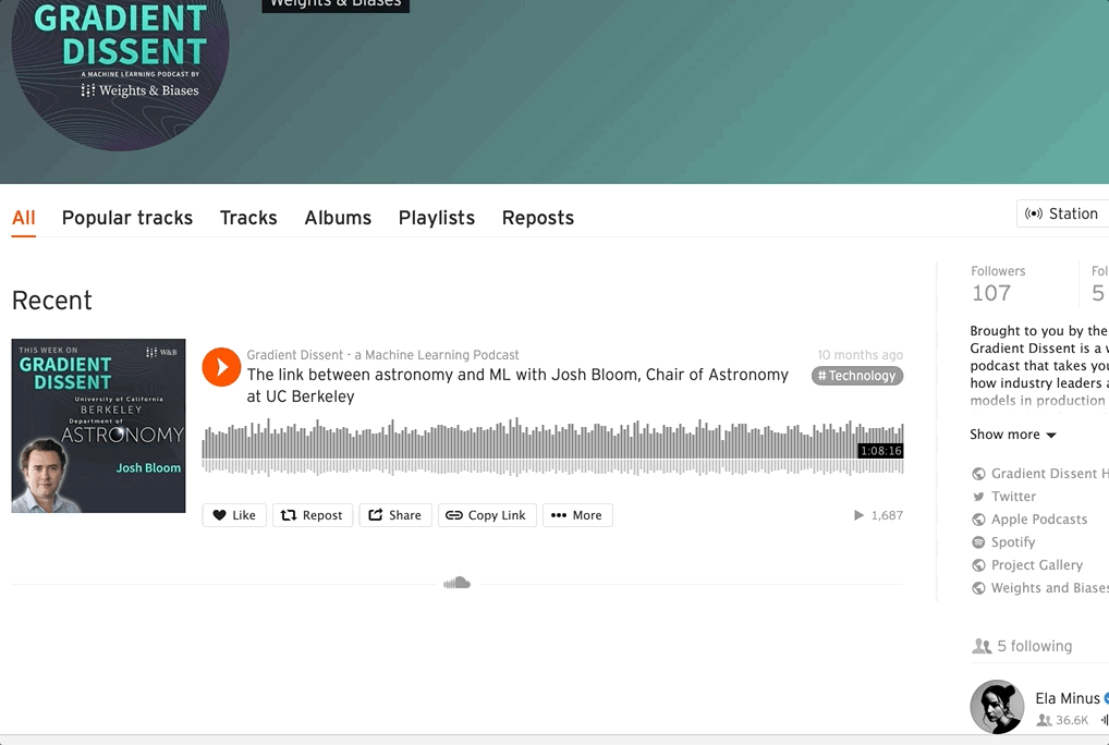 Intégration d’audio SoundCloud