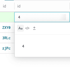 Dataset UI - Add data to a column and format.