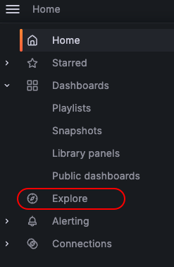 Left sidebar showing the Explore menu