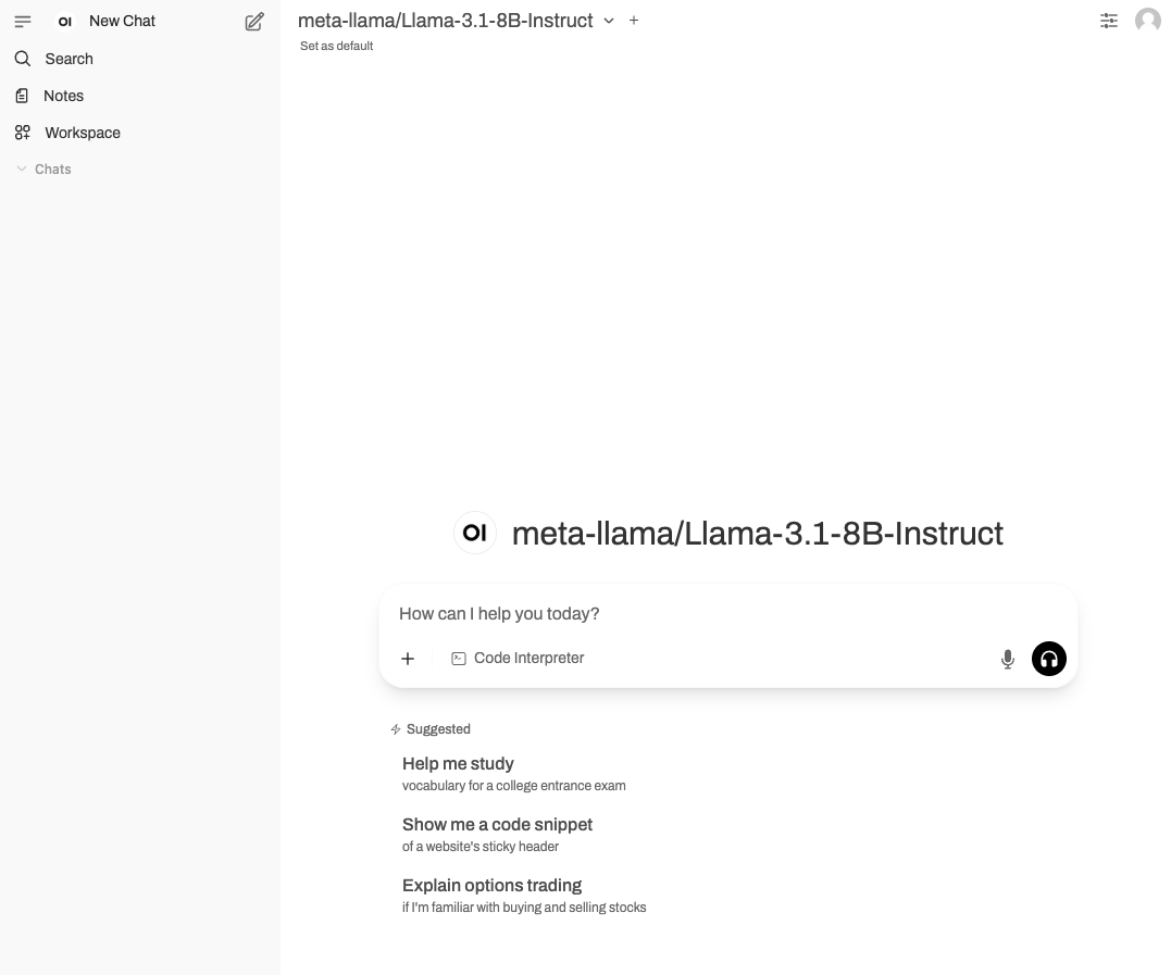 Open WebUI site