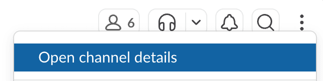 Open channel details menu in Slack