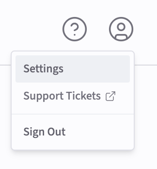 A gray user settings icon, like the head and shoulders of a blank model