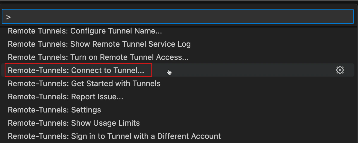 VS Code command palette