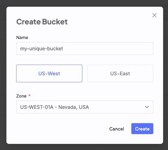 Create Bucket