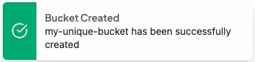 Create Bucket success