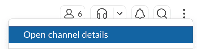 Open channel details menu in Slack