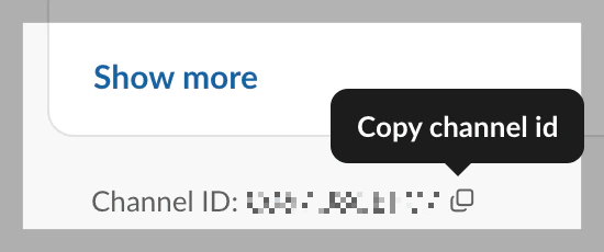 Copy channel ID in Slack