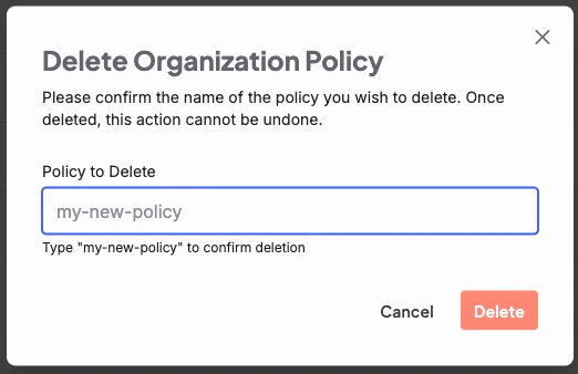 Delete a policy