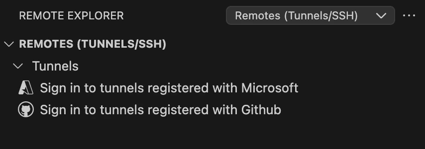 A screenshot of the Remote Explorer window in Visual Studio Code