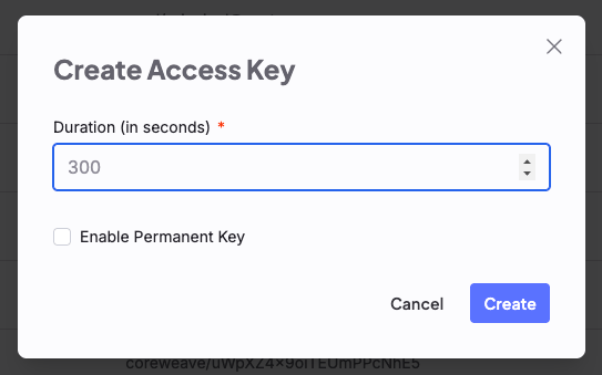Create access key