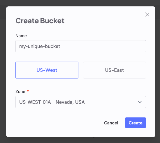 Create Bucket