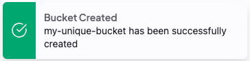 Create Bucket success