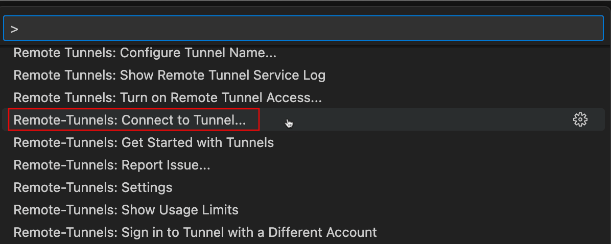 VS Code command palette