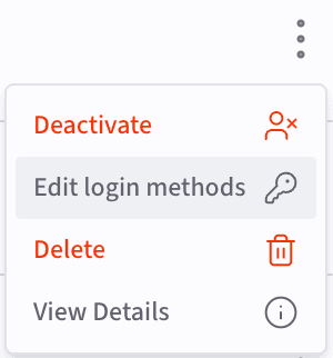 Per-user options menu