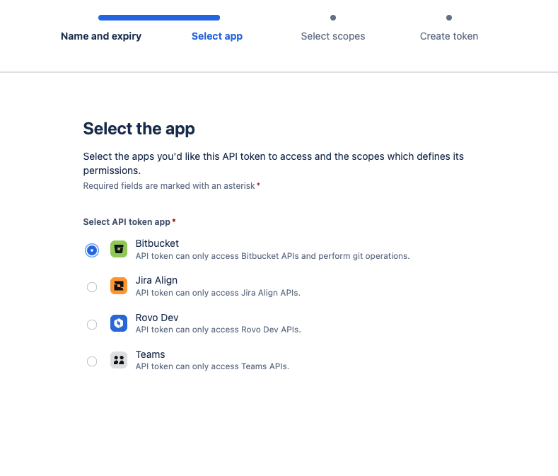 Select Bitbucket App