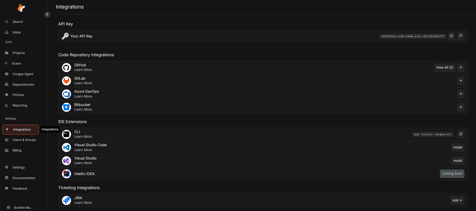 Corgea Integrations Page