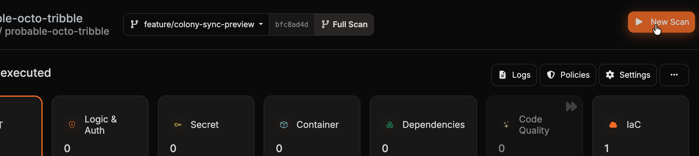 Neuer Scan-Button im Seitenkopf