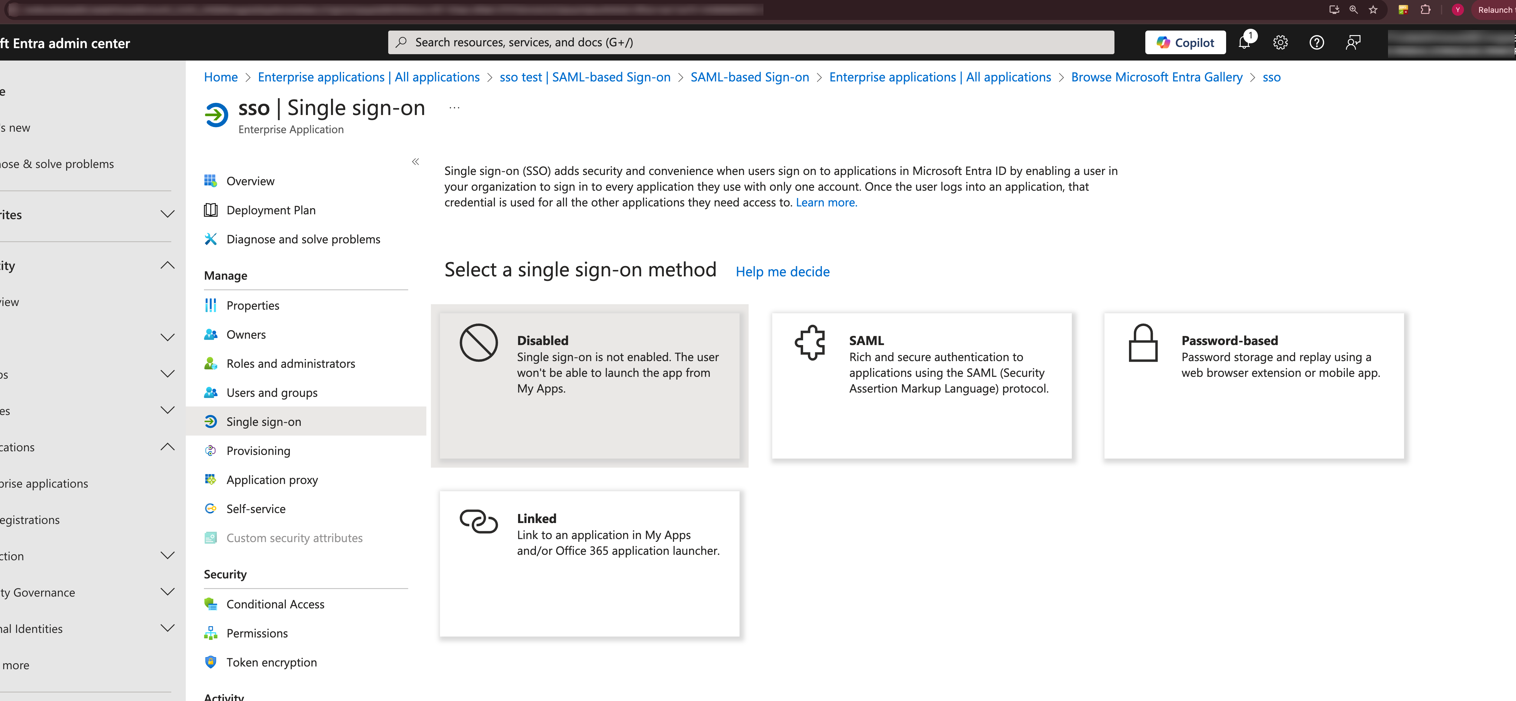 Azure SAML Config