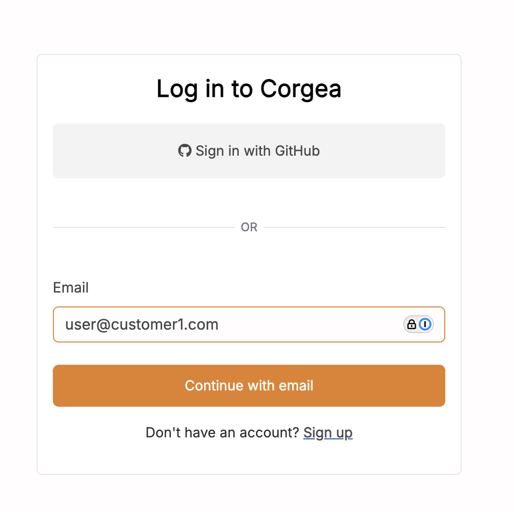 Initial Login Page