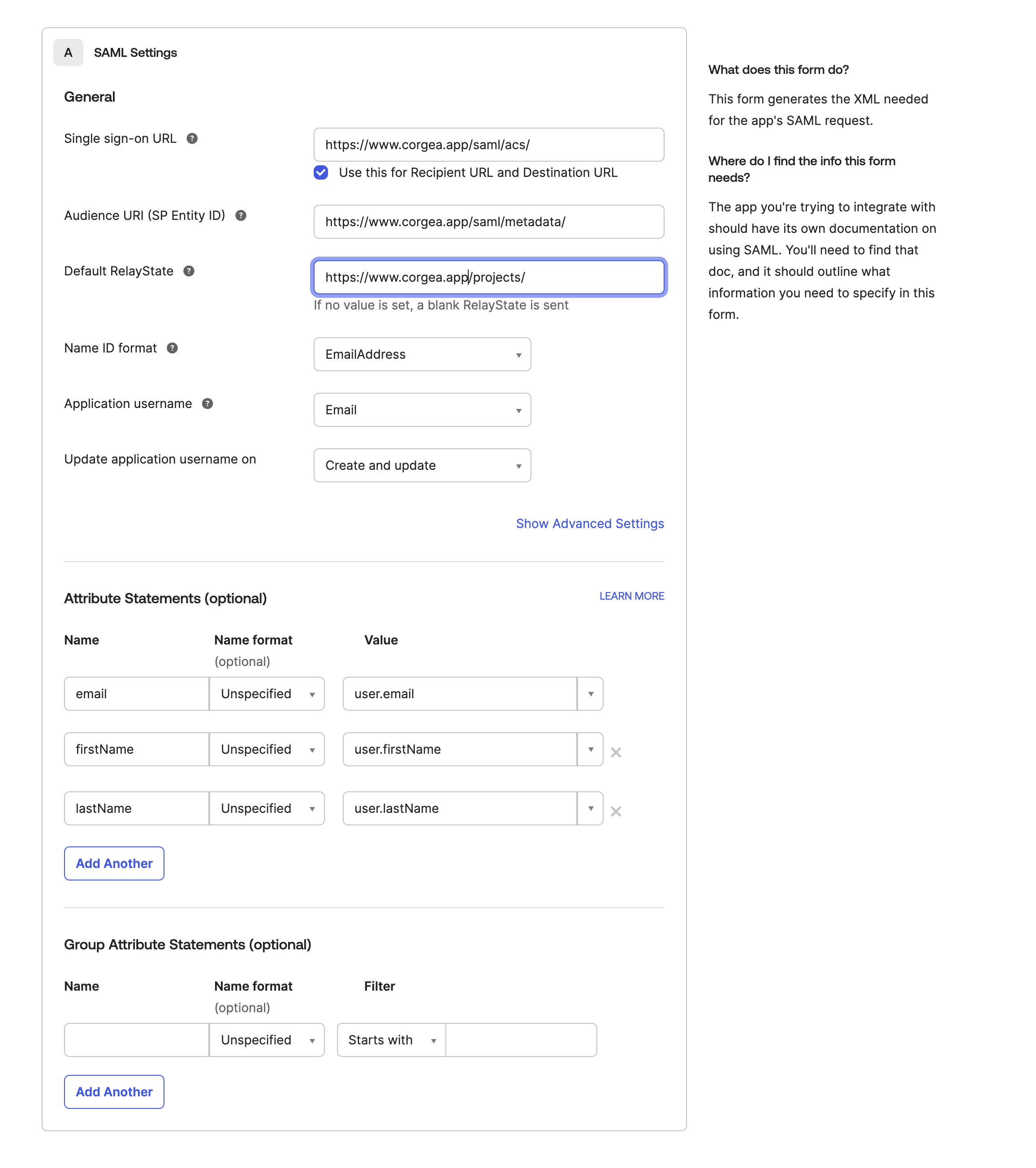 Okta Config