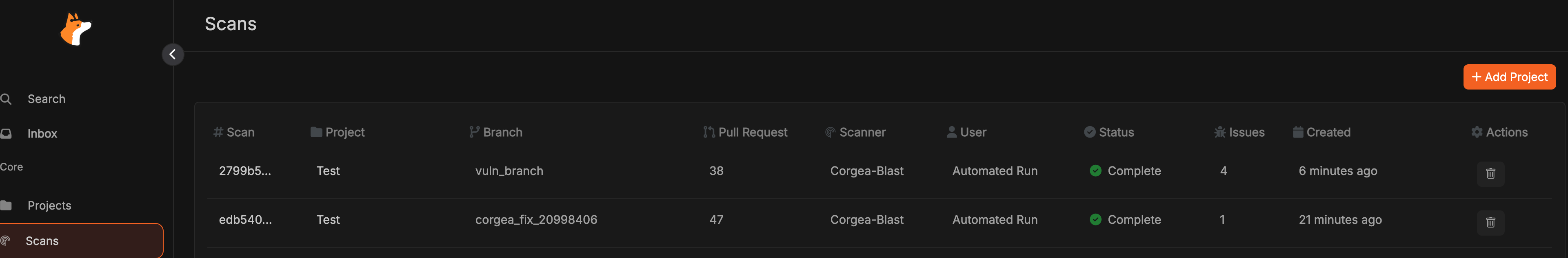 Corgea Scans