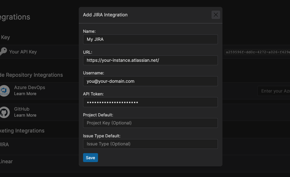 Create JIRA Integration