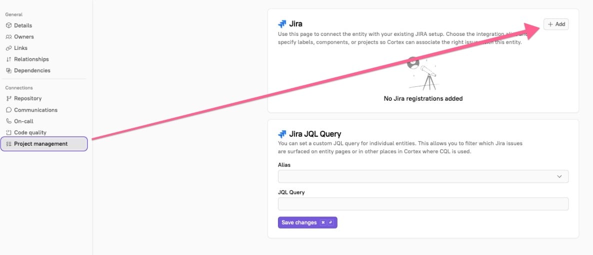 Click Project management, then click Add.