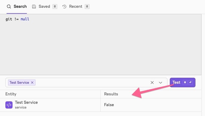 Enter a CQL expression and click Test. Results will appear below the text editor.