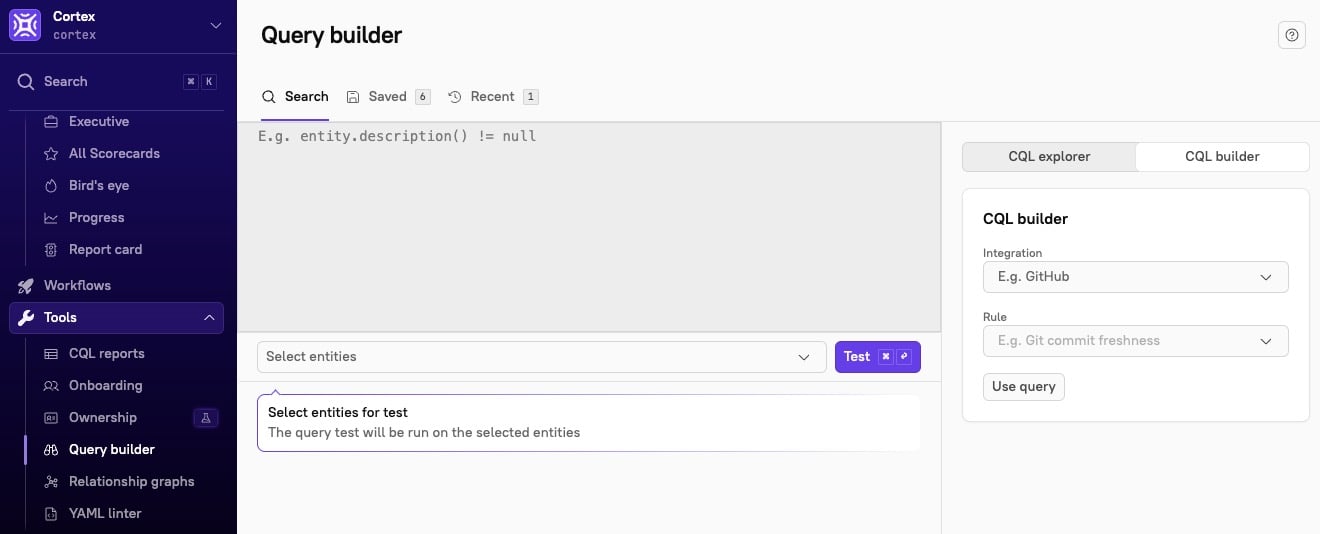 Click Tools > Query builder from the main nav.