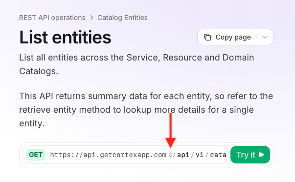 The selector icon in the base URL.