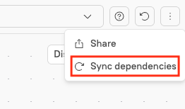 The 'Sync dependencies' option.