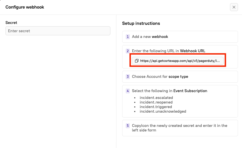 The webhook URL.