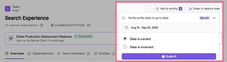 Verify an entity.