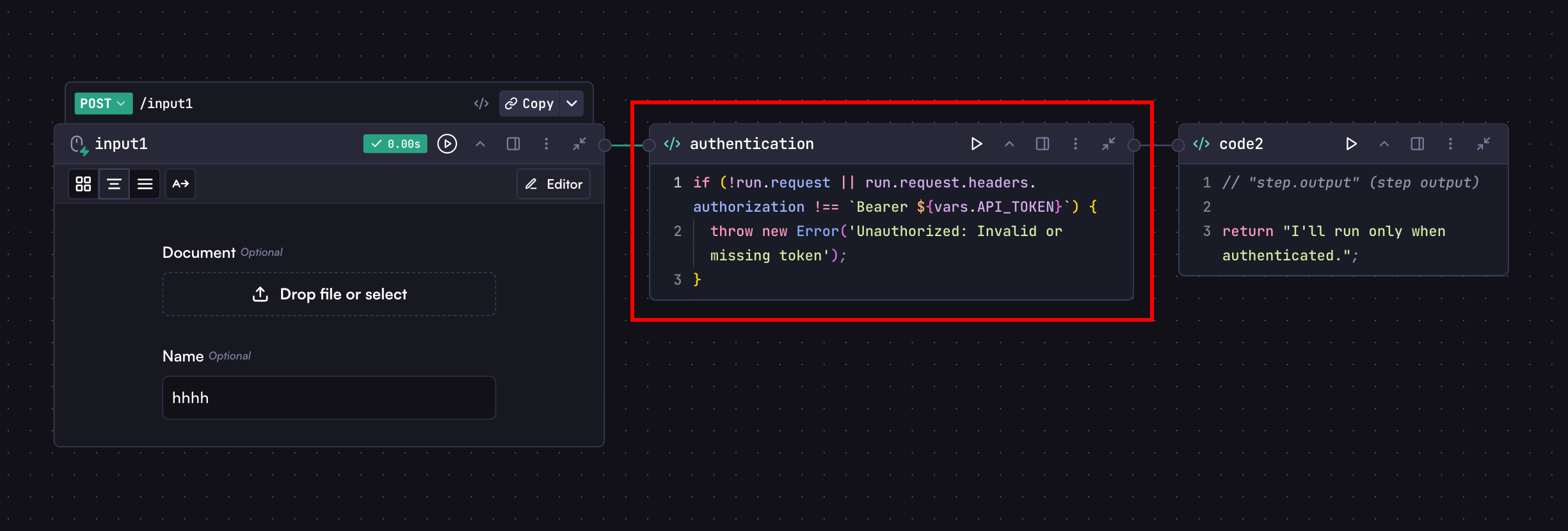 Code step
