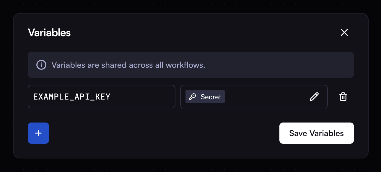 Variables Modal