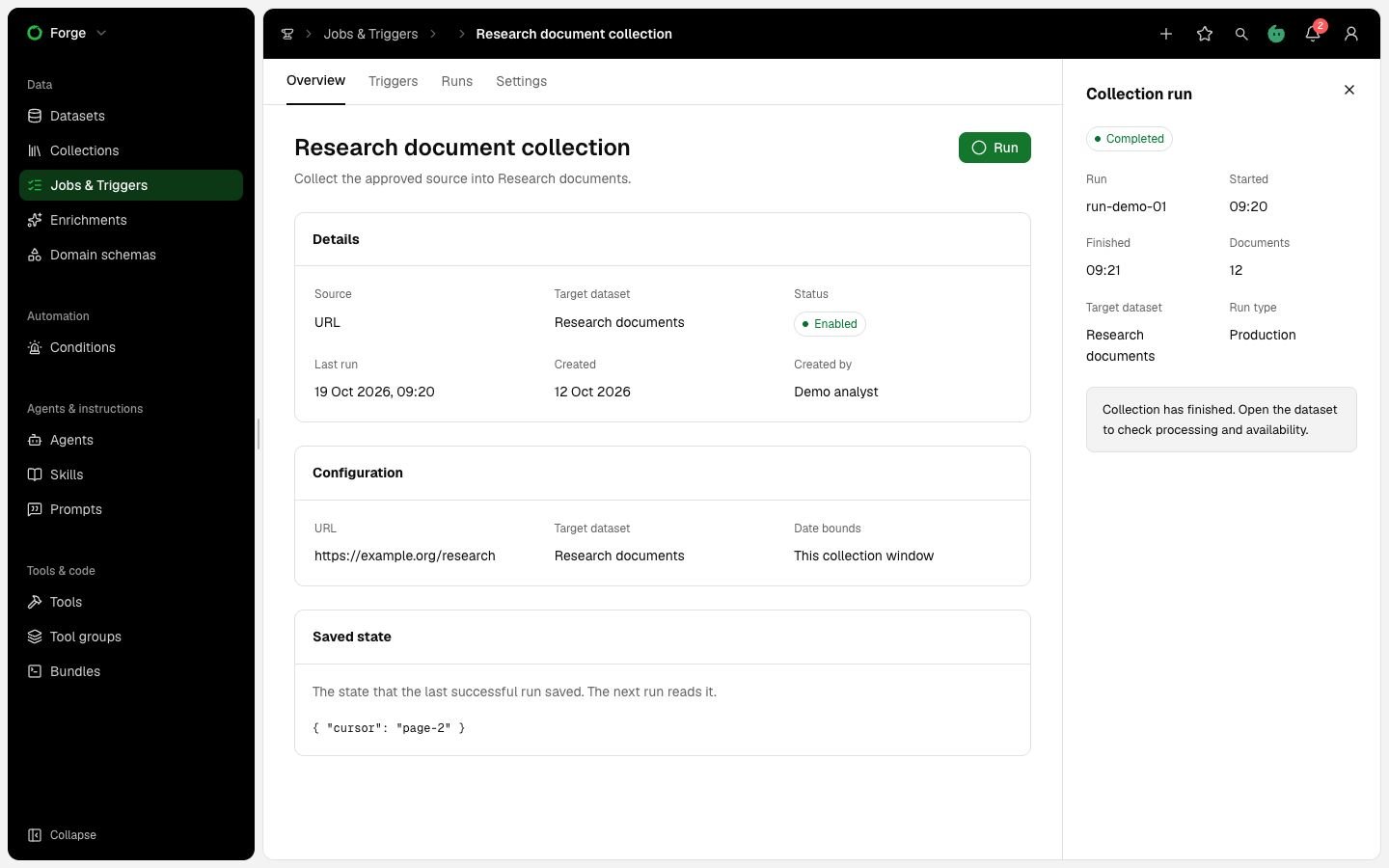 Run ingestion and inspect processing mockup.