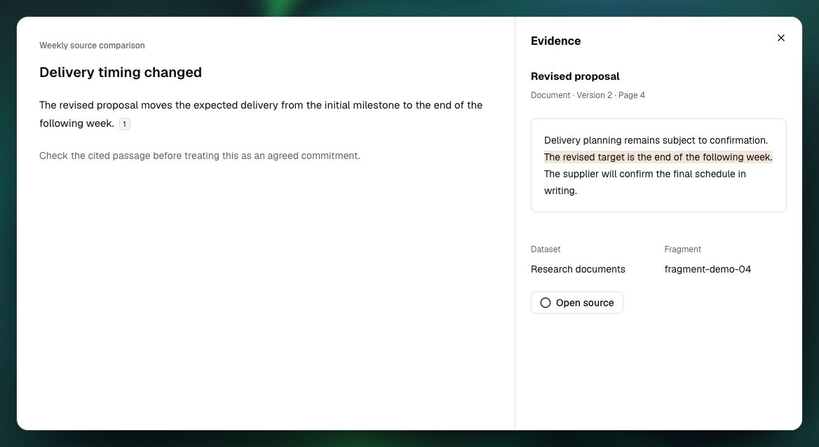 Follow a finding to its evidence mockup.