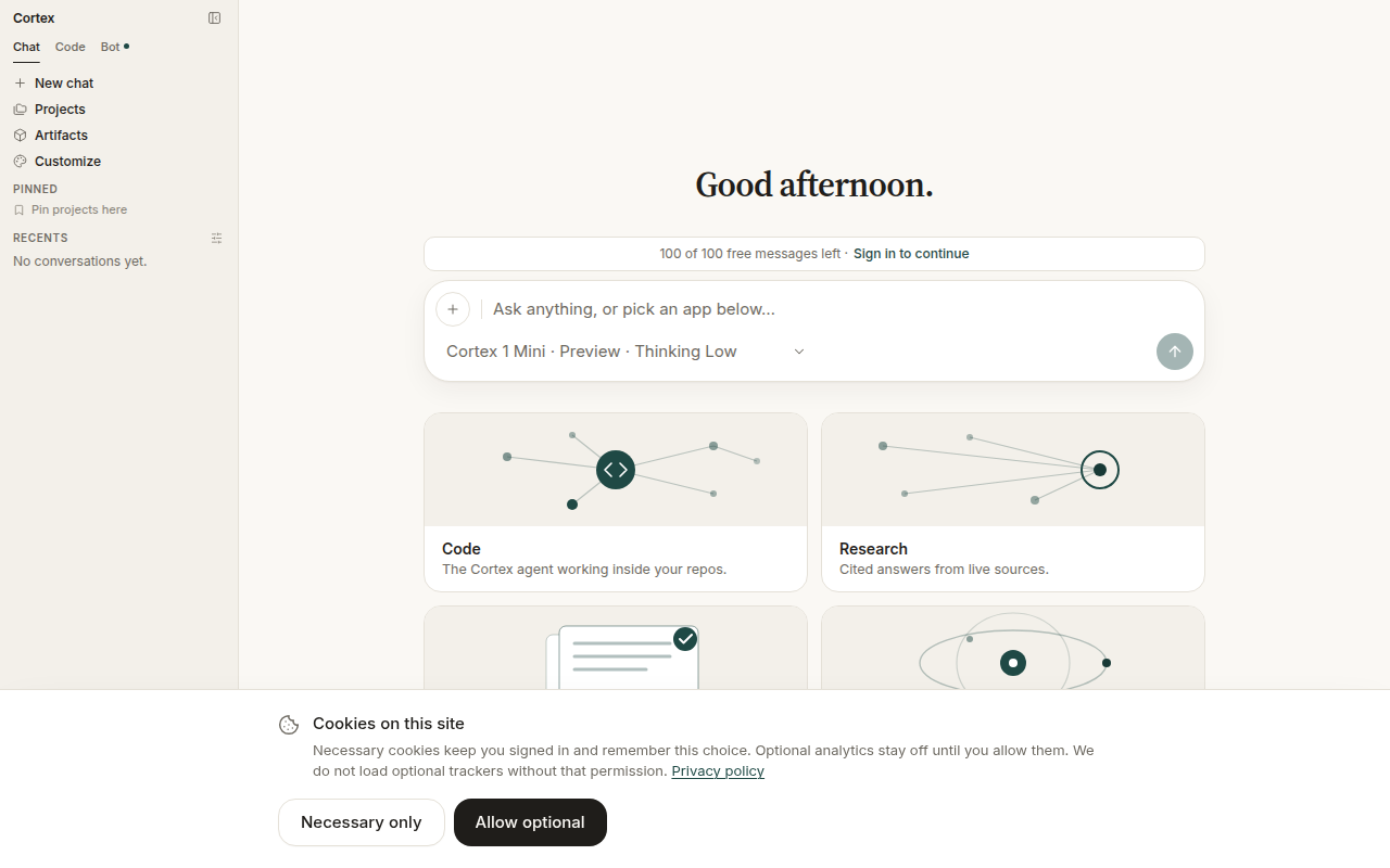 Cookies on this site — Necessary only or Allow optional