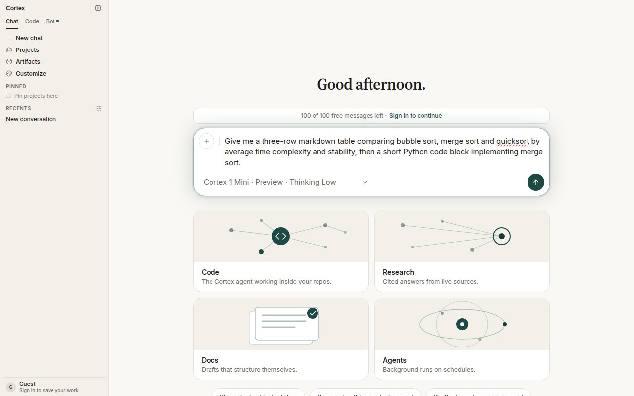 The Chat composer with a multi-line prompt typed and ready to send
