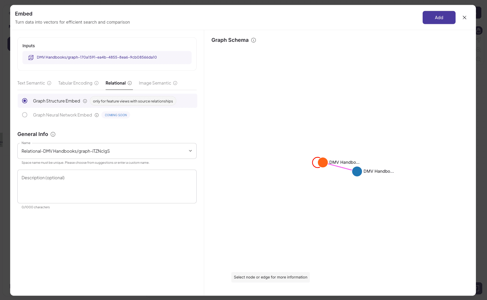 Embed action configuration