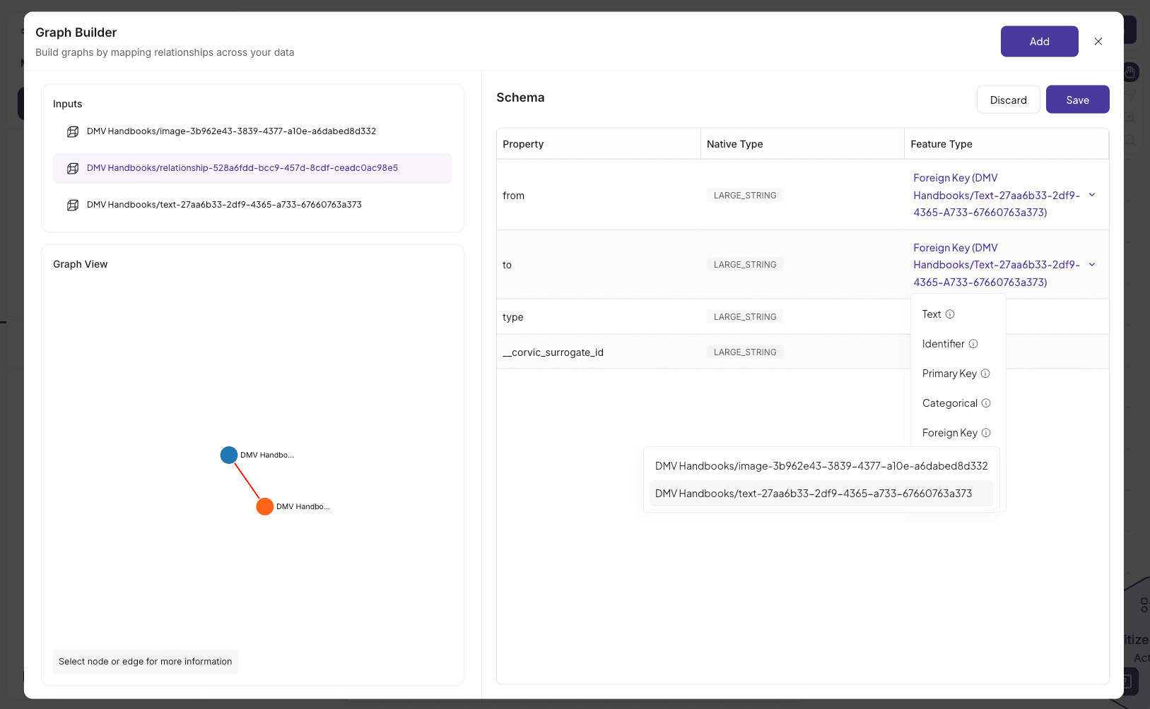Graph Builder action configuration