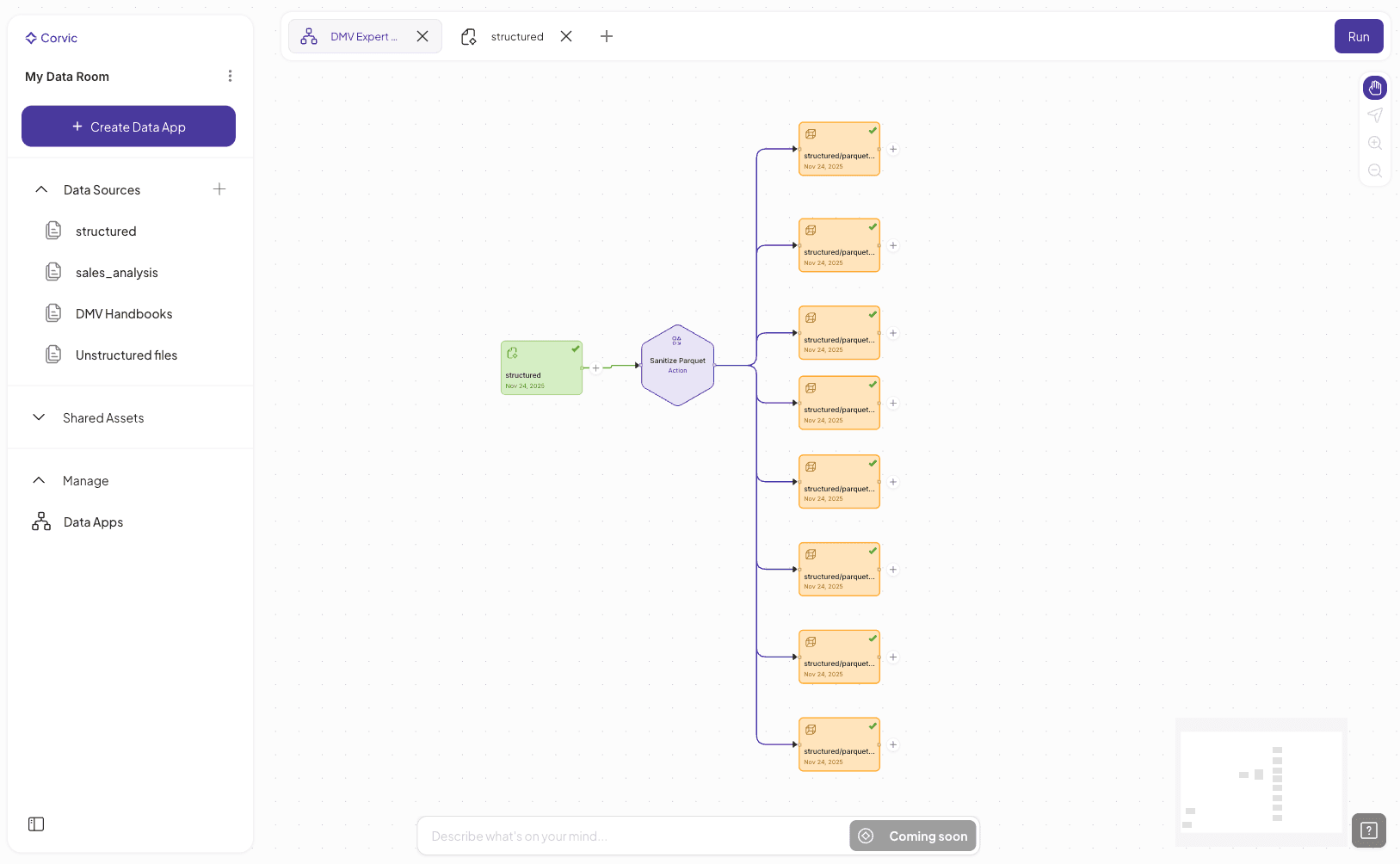 Sanitize Parquet action for structured data