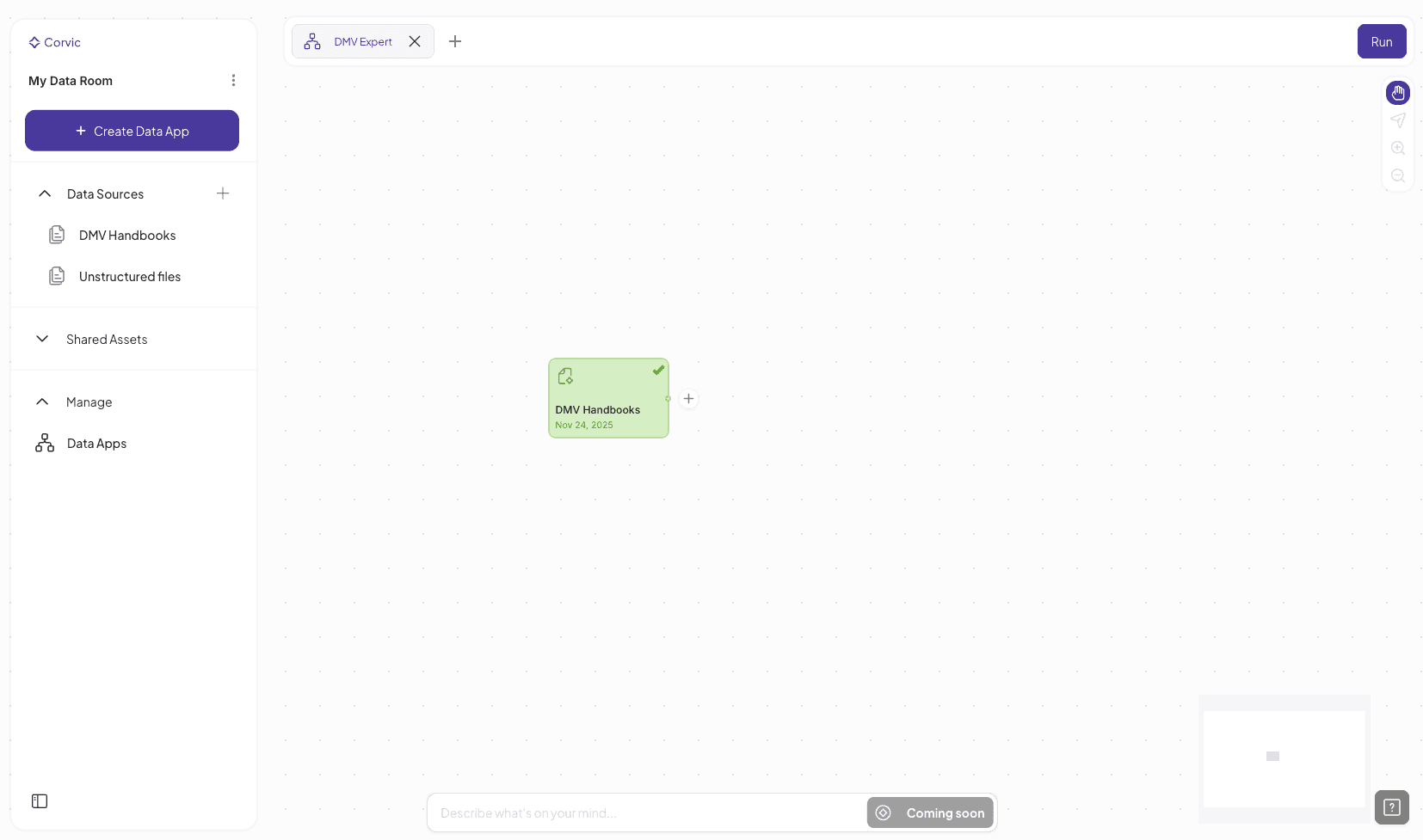 Data App with data source on canvas