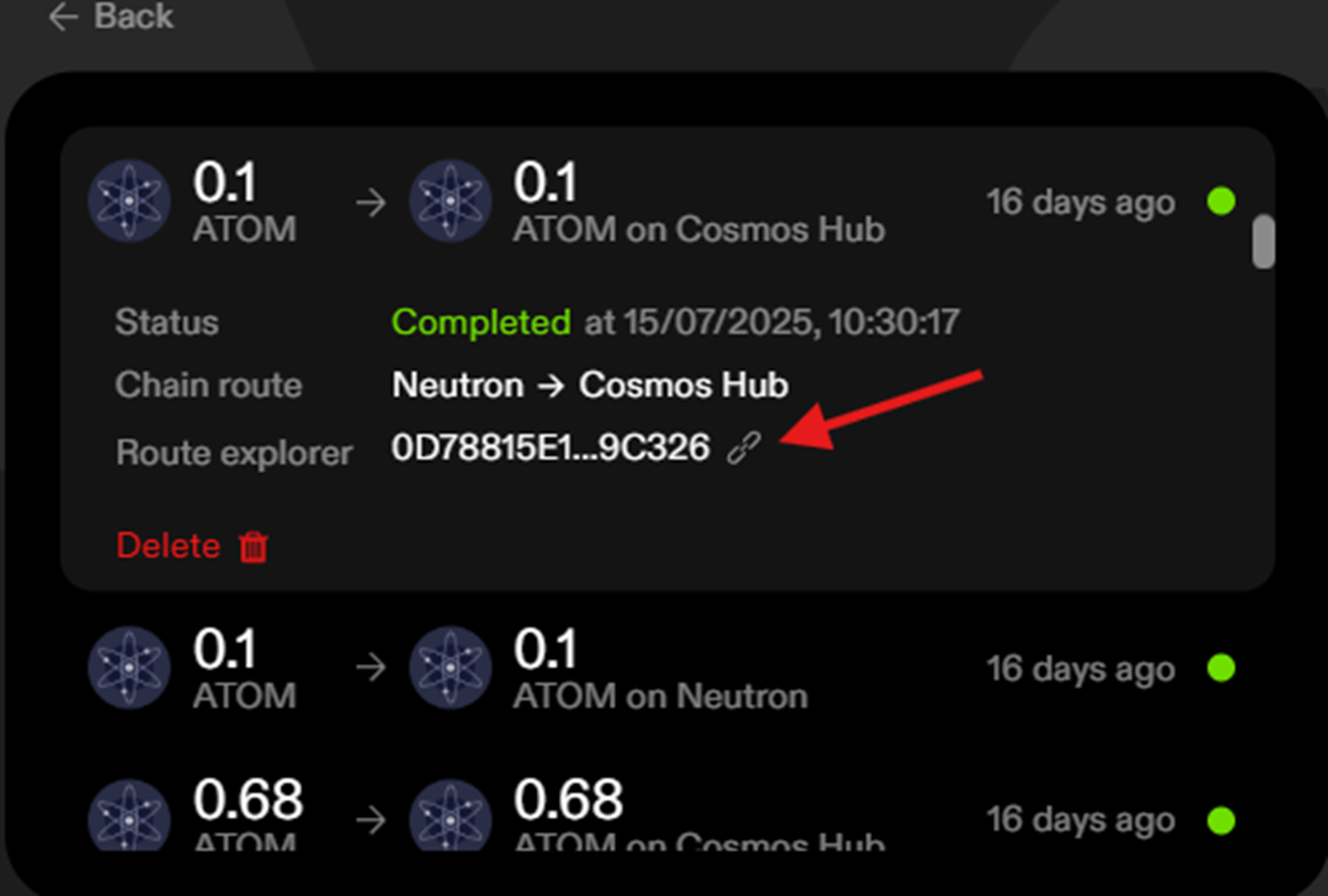 Explorer from history link