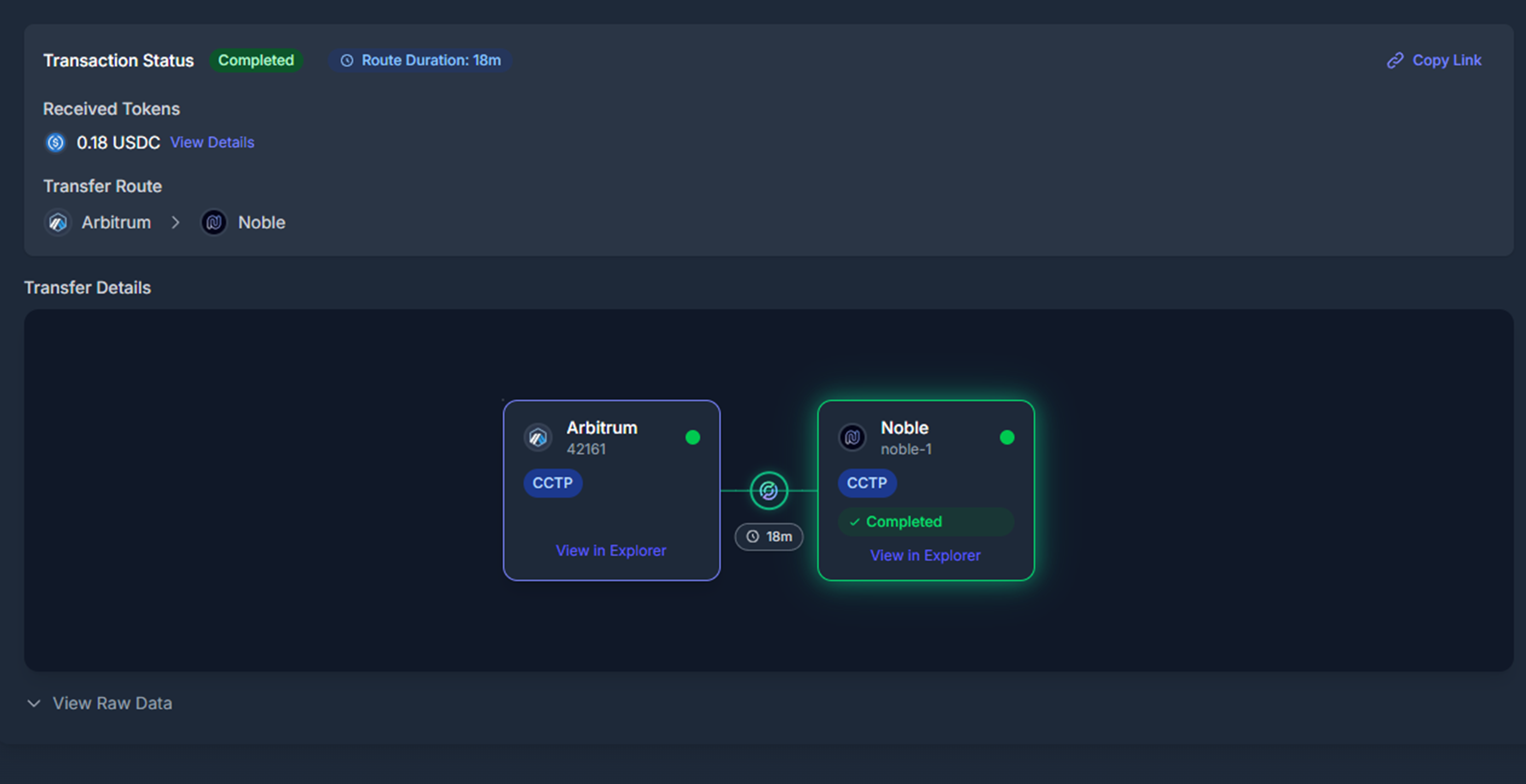 Explorer successful transaction