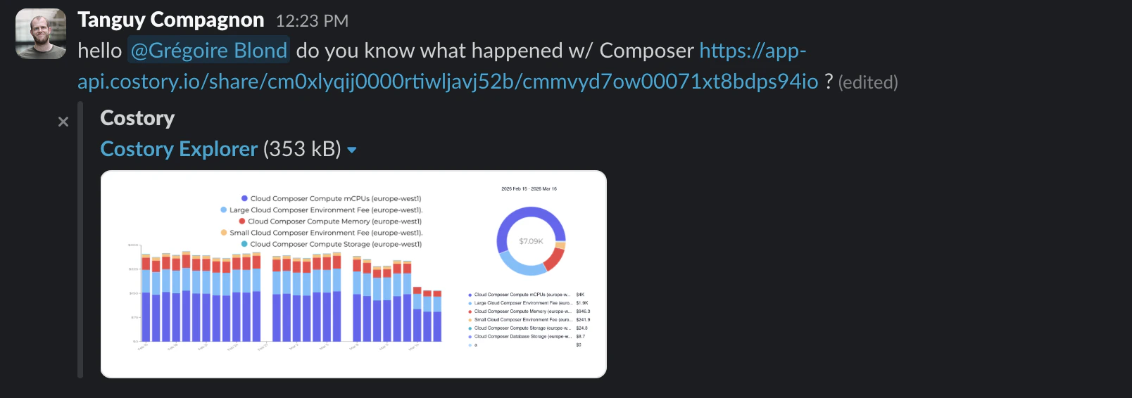 Quick share allows you to share any Cost Explorer query with your team in one click