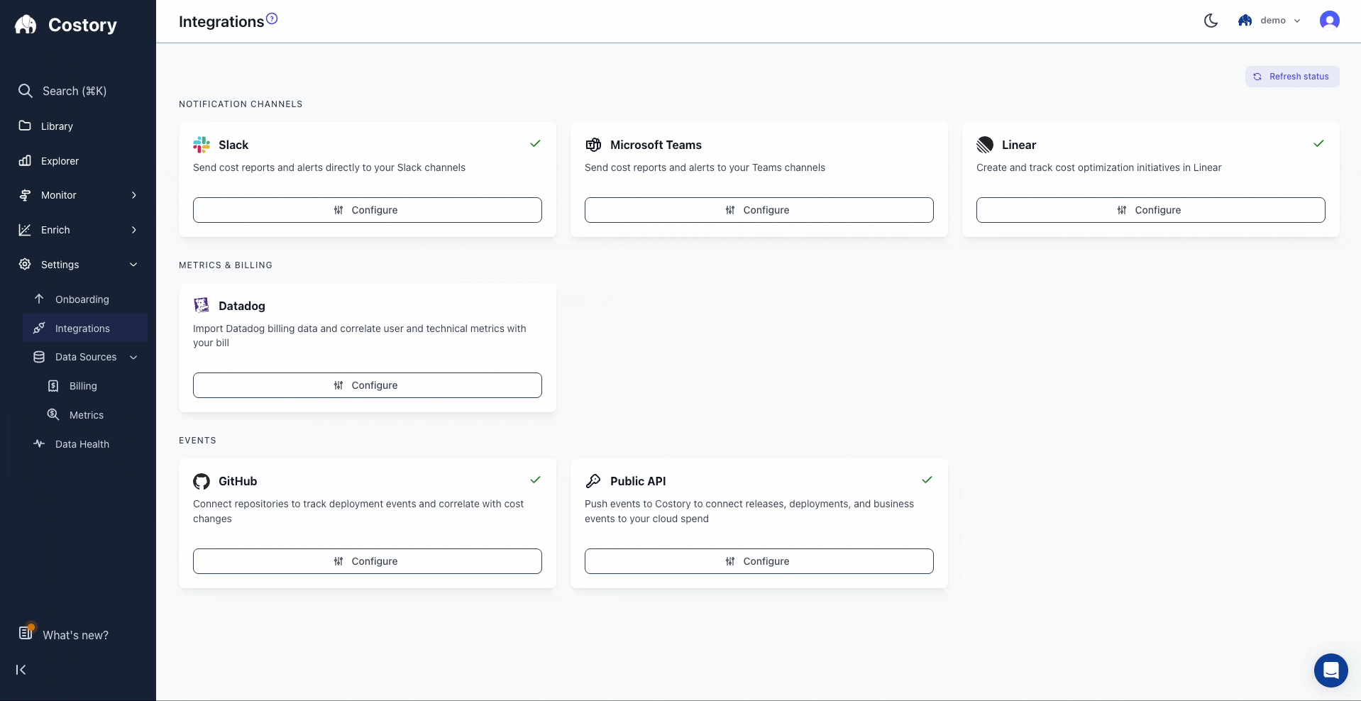 Setup Datadog using API keys